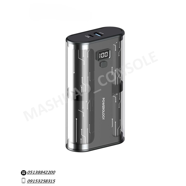 خرید پاوربانک Powerology Crystal Line (10000میلی آمپر) مدل PPBCHA24 مشهد کنسول