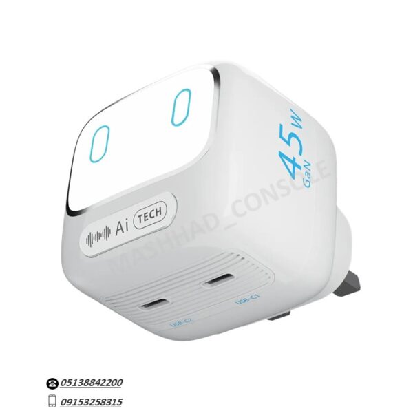 خرید شارژر دیواری پاورولوژی Lumix Gan AI ظرفیت ۴۵ وات مشهد کنسول