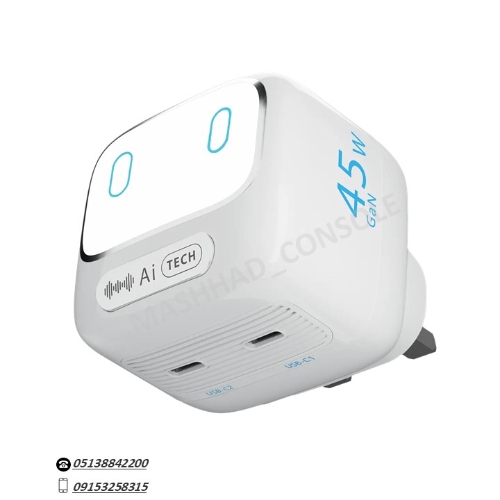 خرید شارژر دیواری پاورولوژی Lumix Gan AI ظرفیت ۴۵ وات مشهد کنسول